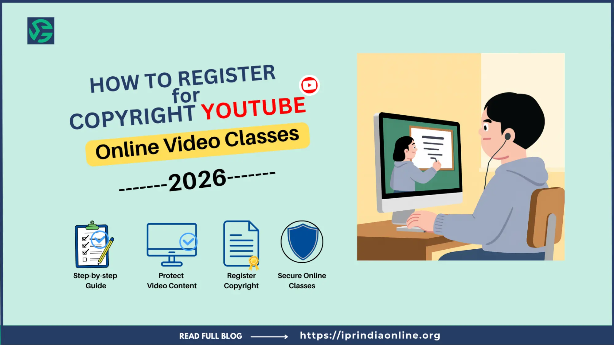 Step-by-step guide to apply online for copyright for YouTube online classes in 2026.